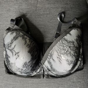 NATORI Memento Front Close Contour Underwire Bra Size 36DDD Black Lace  732075